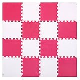 Meiqicool EVA Foam Puzzle Play Mat for Baby - Non Toxic Interlocking Soft Floor Tiles with Borders -