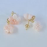 さくら ピンク珊瑚製 スタッド ピアス 14KGF