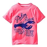 カーターズ（Carter's)男の子用Palm Beachロブスター洗うと味が出るネオンレッド半袖Tシャツ　並行輸入 (4years(99-106.5cm)) [並行輸入品]