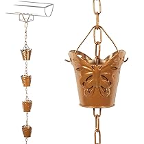 夢の行 レインチェーン チューリップの桶12個 ブラック260cm雨どい部品雨樋 Amazon | 夢の行 レインチェーン チューリップの桶 12個