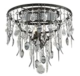 Troy Lighting Bistro 4-Light Semi Flush - Graphite Finish with Antique Pewter and Crystal Drops [並行輸