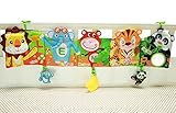 quatreKsベビーバンパー 布絵本 脳を刺激 かわいい 動物 リバーシブル 視覚 聴覚 77cm(ライオン）