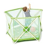 子供のためのベビー サークル,赤ちゃん幼児フェンス 安全柵 高さ折りたたみフェンス ホーム クロール レール-グリーン 72x112x75cm(28x44x30inch)
