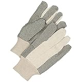 Bob Dale 10-1-308 Ladies Dot Palm Canvas Glove, Back with Knit Wrist, Size 1, White (Pack of 12) by 