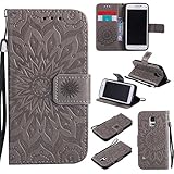 Samsung Galaxy S5 Mini ケース 高品質 PU手帳型 耐摩擦 全面保護ケース カード収納 スタンド機能 財布型 Samsung Galaxy S5 Mini 用 ケース (P2 グ