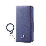 エレコム iPhone 12 mini ケース ソフトレザー 女子向 磁石付 リング付 ネイビー PM-A20APLFJM2NV