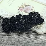 12pcs Mini人工フラワーブーケマルチカラーPE発泡ローズウェディング花装飾スクラップブックFake Flower Wreath Supplies One Size ブラック SEDFGJ328