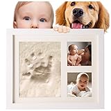 safbabiesベビーHandprintとフットプリントクレイキット画像フレーム、ホワイト ホワイト