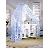 Sealike Cute Baby Mosquito Net Nursery Toddler Bed Crib Canopy Netting Hanging Ring with Stylus (Blu