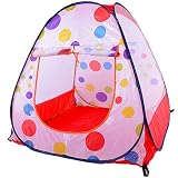 VKT Play Tent Colorful Unisex Children Ideal Birthday Gift Indoor Outdoor Easy Folding Polka Dot Bal