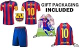 Lionel Messi # 10 Barca Youth Kids Soccer Jersey & # x2713 ; Shorts & # x2713 ;画像バッグ& # x2713 ; & # 