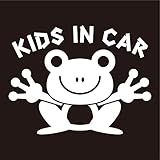 imoninn KIDS in car ステッカー　【パッケージ版】　No.22　カエルさん　（白色）
