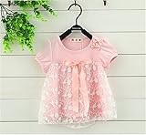 M.Z.L　　夏服 サマードレス 花柄 ワンピース　 ガールズ キッズ 女の子 子供服　子供服♪女の子ワンピース♪キッズドレス♪ワンピ♪ (L, ピンク)