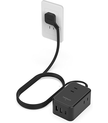 Amazon.co.jp: 電源タップ ブラック usb 延長コード 2m 薄型プラグ