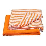 green sprouts Muslin Swaddle Blankets made from Organic Cotton,Orange Set by green sprouts