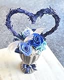 プリザーブドフラワー ギフト　[ブルー オープン ハート] 結婚祝いやプロポーズにも　青 バラ ハート型 フラワー