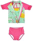 RuffleButts ラッフルバッツ　ラッシュガード＆ビキニ水着3点セット　セレニティ (4T(96-106cm)) [並行輸入品]