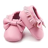 ゴシレ Gosear かわいい タッセルスタイル ソフトレザー 乳児の赤ちゃん ベビー女靴 合う 赤ちゃん 0ヶ月から6ヶ月 蝶結び シューズと ソフトソール ピンク サイズ11
