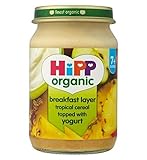 HiPP Organic Breakfast Layer Tropical Cereal Topped with Yogurt 7+ Months 160g (Pack of 2) - ヒップオーガニ
