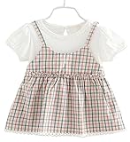 YY-Natuhi ベビー服 子供服 女の子 ワンピース カジュアル 女児 かわいい ドレス キッズ チェック柄 スカート 入園式 卒園式 赤ちゃん 七五三 出産祝い ベビースーツ 綿 春夏 おしゃれ