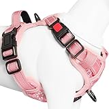 【Amazon.co.jp限定】BaoCheng 犬ハーネス 犬用胴輪 小型犬/中型犬/大型犬ハーネス 犬用胴輪 引っ張り防止 アタマを通さず 咳き込み軽減 サイズ調整可能 夜間反射材 抜けない 通気性 簡単着脱 おしゃれ 安全 しつけ用 訓練 歩行補助 散歩 可愛い(ピンクフラワー,L)