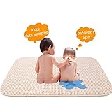 Setaria Viridis　綿100%　防水　繰り返し利用 ベビ　おねしょ防水シーツ　赤ちゃん おむつ替えシート　防水シーツ (L　70 X 100 cm)