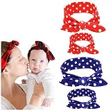 母娘バンダナスタイルHeadwrap & Bow Hair Ties – コットンスパンデックスStretches最良の快適&フィット – Baby & MomドレスUpスカーフヘッドバンドラップクラ