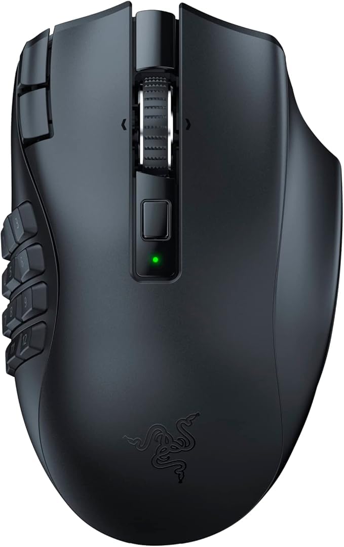 Razer(レイザー) Naga V2 HyperSpeed MMOに最適な多ボタンのワイヤレスゲーミングマウス プログラム可能な19ボタン フリースピンまたはタクタイルスクロールホイール HyperSpeed Wireless Bluetooth