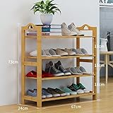 玄関がスッキリする シューズラック 竹製ラック 靴棚 収納能力抜群 天然竹 67x4段棚 多機能 スリム 期間限定セール