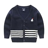 AiGo 子供服 女の子 男の子 キッズ カーディガン 子供用 長袖 薄い チュニック カーデ 全3色 春 夏 秋 セーター キッズ　vネック ボーイズ ガールズ 可愛い 体温調節 (90cm, Ty