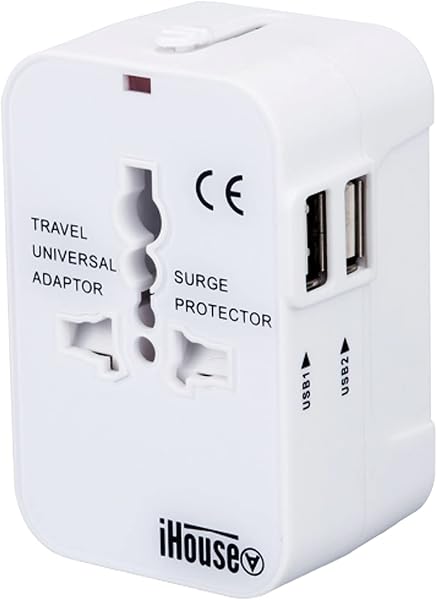 iHouse all 海外変換プラグ 2USBポート マルチアダプター A/O/BF/C対応 全世界対応 旅行用充電器 経済産業省承認 正規保証1年 (ホワイト) - 1