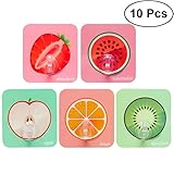 BESTOMZ 粘着フック 強力 壁掛け キッチン バスルーム用 10個（苺、スイカ、林檎、オレンジ、キウイ）