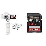 SONY(ソニー) コンパクトデジタルカメラ VLOGCAM Vlog用カメラ ZV-1II シューティンググリップキット ウィンドスクリーン付属 ズームレンズ ホワイト ZV-1M2G W+【サンディスク正規品】SanDisk SDカード 64GB SDXC Class10 UHS-II V60 読取最大280MB/sExtremePRO SDSDXEP-064G-GHJIN 新パッケージ