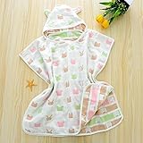 ベビー 用 子供 キッズ バスローブ マント フード付き タオル地 ベビーバスローブ おくるみ 6重ガーゼ お風呂 贈り物 プレゼント B