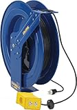 Coxreels EZ-Coil Safety Series Power Cord Reel with Quad Receptacle - 100 Ft., Model# EZ-PC24-0012-B