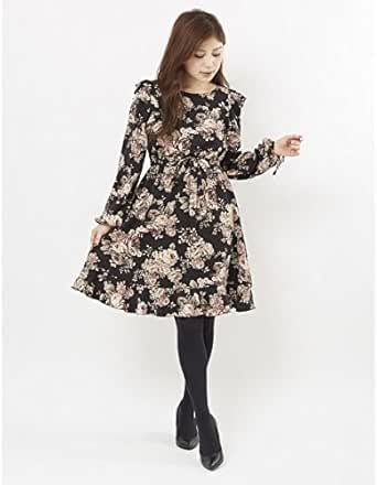 Amazon Co Jp レストローズ Lest Rose アシュレイローズワンピース 90黒 02m 服 ファッション小物