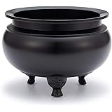 仏壇屋 滝田商店 仏具 香炉 机上香炉 黒色 4.5寸 胴径13.5cm×高さ9.5cm 仏壇用の前香炉 真鍮製 線香立て 証明書付