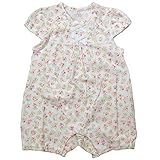 《初夏盛夏対応》(日本製) Pample Mousse(パンプルムース) 針抜き天竺小花柄半袖カバーオール 80cm /IV NO.DP-72506