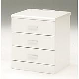 カジュアル 40cm幅 3段ミニチェスト ホワイト