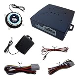 New Upgrade 1 Way Car Alarm System Engine Start Stop Button With Shock Sensor & Emergency Release Sw