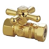 Designer Trimscape cc44152 XクラシックComp 1 / 2 " x1 / 2 "スリップジョイント直線Shut Off Valve、光沢真鍮