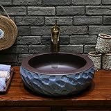 GYP 盆地セラミック盆地手描き胚アート流域シンクウォッシュベーキング肥厚レトロ ( 色 : A )