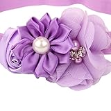 【ノーブランド品】 キッズ 赤ちゃん ヘアバンド ヘッドバンド　ヘアアクセサリー 写真撮影 小道具 髪飾り 出産祝い ライトパープル