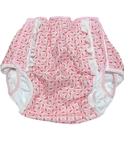 大人用おむつカバー ハート チェリー柄 ビニール防水 介護 可愛い 失禁対策 Amazon | 【Baby Angel 】大人用 おむつカバーハート＆チェリー柄