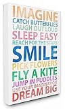 The Kids Room by Stupell "Imagine, Smile, Dream Big Stretched" Canvas Wall Art [並行輸入品]