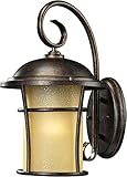 Elk 45035/1 8 by 15-Inch Bolla Vista 1-Light Outdoor Wall Sconce with Cylindrical Amber Glass Shade,