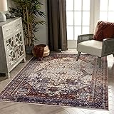 [YXSNG] レトロ カーペット 花柄 120*160cm ラグ マット オールシーズン モダン カラー1 ホットカーペットカバー 対応 洗える 薄手 軽量 ウォッシャブル 滑り止め 長方形 丸洗い ベルギーデザイン インテリア ボーホー ヴィンテージ アンティーク ヨーロピアン