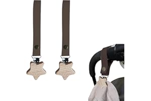 YINKE ブランケットクリップ 2本入 PU レザー 天然木材使用 り ベビーカークリップ ブランケットホルダー ベビーカー 軽量 落下防止 木製 ベビーカー用ブランケット