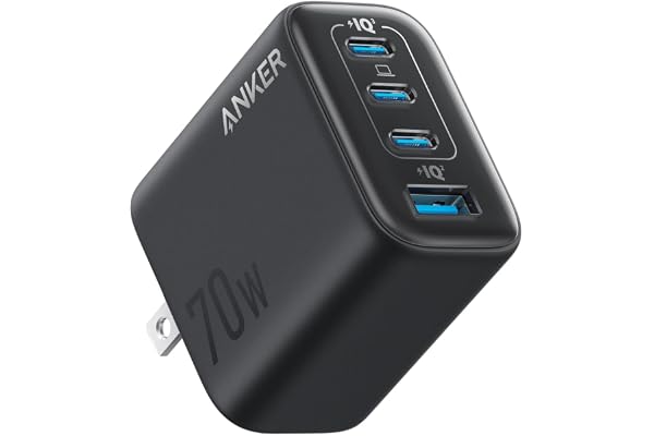 Anker Zolo Charger (70W, 4 Ports) ブラック | 充電器 / 70W / Type-C / 4ポート【 PD対応/PSE技術基準適合】iPhone シリーズ/Air MacBook Windows PC iPad Galaxy Android スマートフォン ノートPC 各種 その他機器対応