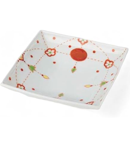 Amazon.co.jp: 有田焼 福泉窯 スクエア・ディナープレート 逆さ